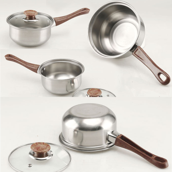 HDMY12P02 Stainless Steel Pots Set Factory Supplying 12 pcs Cookingware with 3L Kettle Wooden Style Handle - Image 3