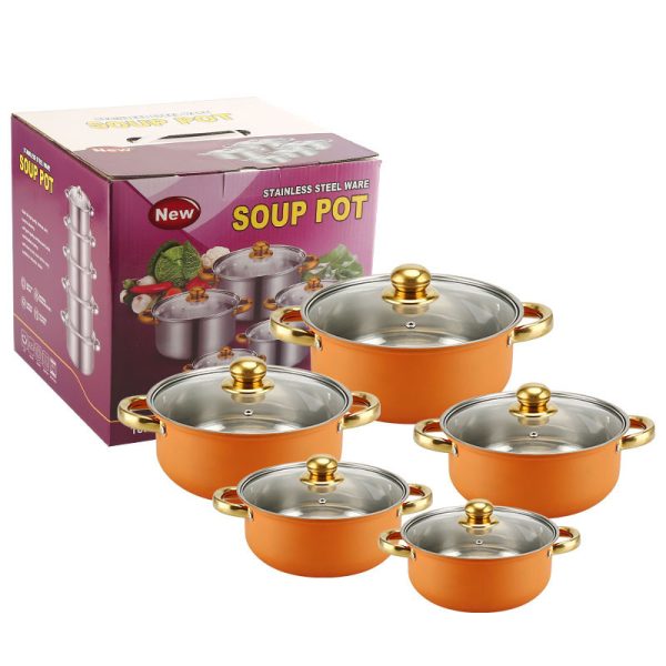 HDMY10P Stainless Steel Colorful Cooking Pots Sets - Image 10