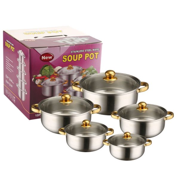 HDMY10P Stainless Steel Colorful Cooking Pots Sets - Image 8