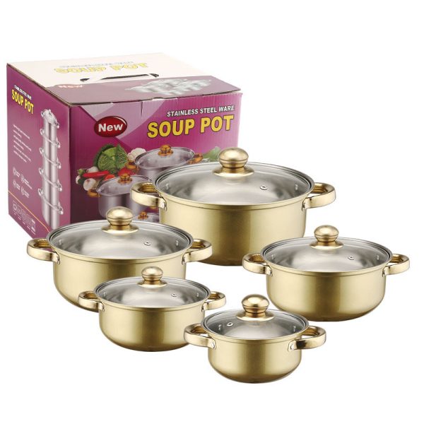 HDMY10P Stainless Steel Colorful Cooking Pots Sets - Image 6