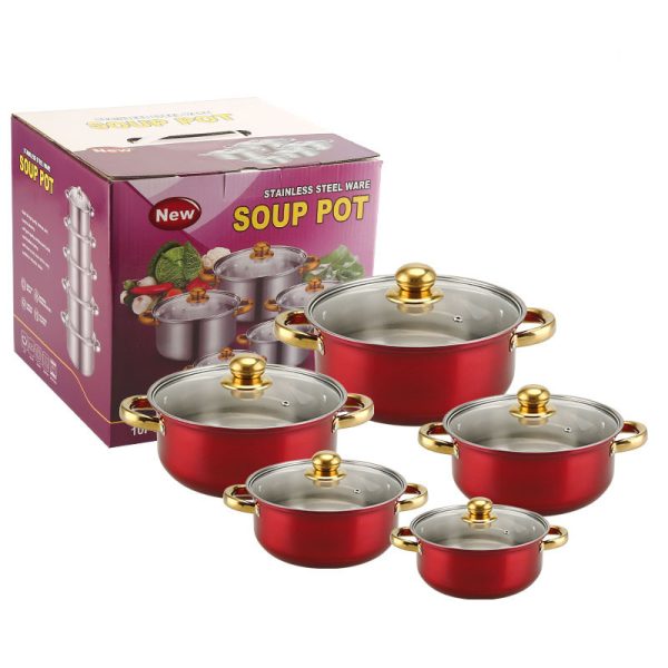 HDMY10P Stainless Steel Colorful Cooking Pots Sets - Image 4