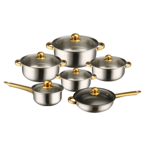 HD1869MY 12 Pcs Set Cooking Soup Pot Cookware With Non Stick Fryer Pan