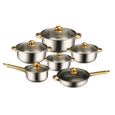 HD1869MY 12 Pcs Set Cooking Soup Pot Cookware With Non Stick Fryer Pan