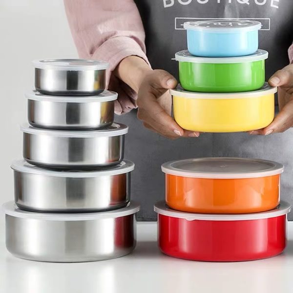 Food Fresh Steel Box Sets 5 Size in One Sets With Silver and Colorful - Image 3