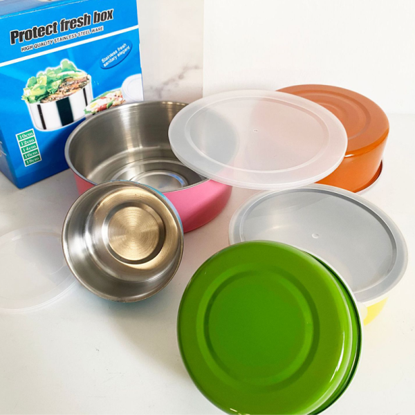 colorful storage box showing